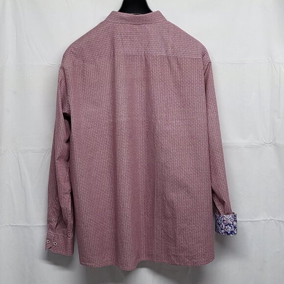 Johnston & Murphy Shirt Button Up Mens 3XL Flip Cuff Long Sleeve Geometric - Picture 9 of 15